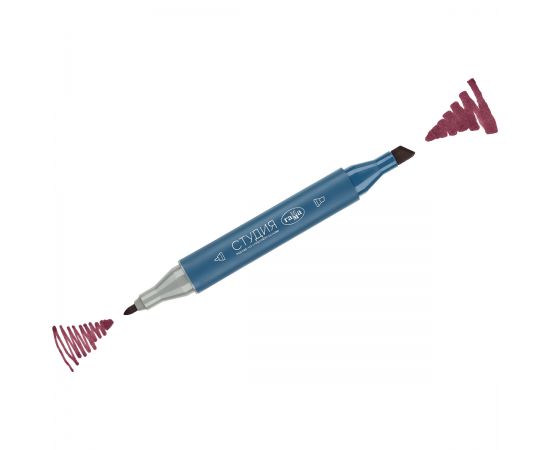 Маркер двусторонний для скетчинга Гамма "Студия", красно-фиолетовый, корпус трехгранный, пулевид./клиновид. наконечники 1204M0216