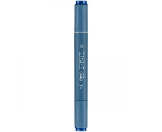 Маркер двусторонний для скетчинга Гамма "Студия", синий прусский, корпус трехгранный, пулевид./клиновид. наконечники 1204M0301