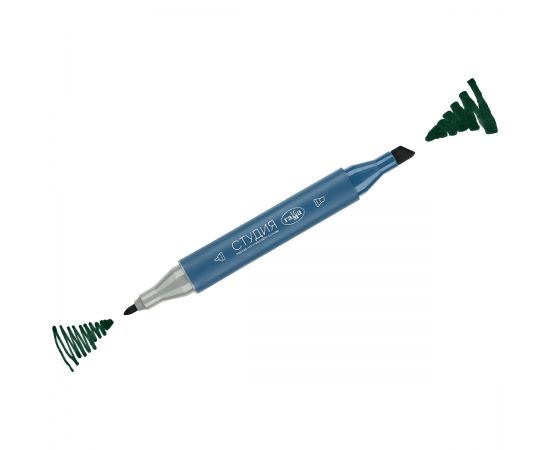 Маркер двусторонний для скетчинга Гамма "Студия", цвет морской волны, корпус трехгранный, пулевид./клиновид. наконечники 1204M0350