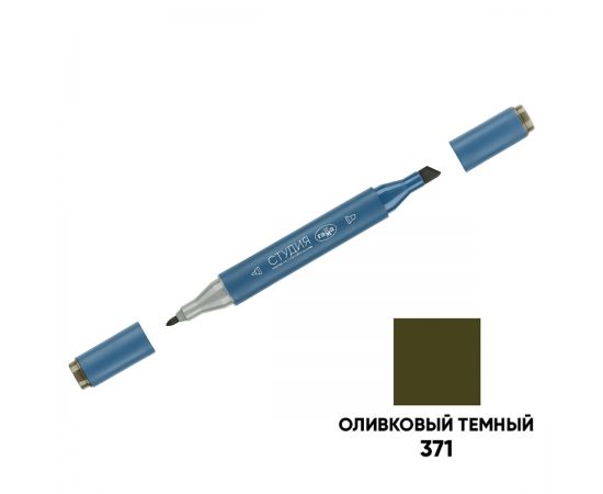 Маркер двусторонний для скетчинга Гамма "Студия", оливковый темный, корпус трехгранный, пулевид./клиновид. наконечники 1204M0371