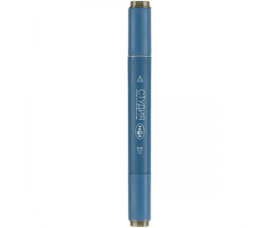 Маркер двусторонний для скетчинга Гамма "Студия", оливковый темный, корпус трехгранный, пулевид./клиновид. наконечники 1204M0371