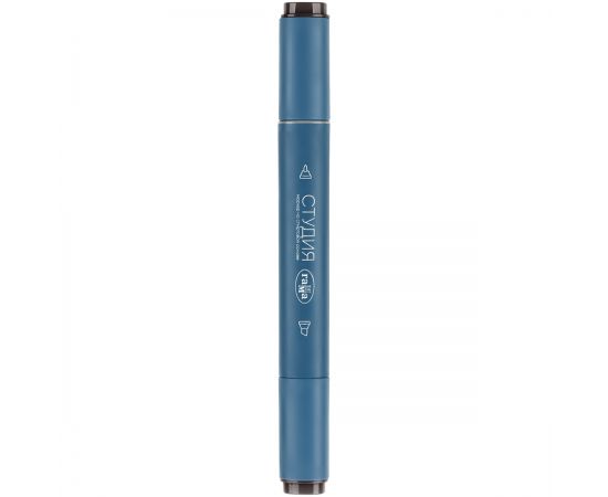 Маркер двусторонний для скетчинга Гамма "Студия", угольно-серый, корпус трехгранный, пулевид./клиновид. наконечники 1204M0405