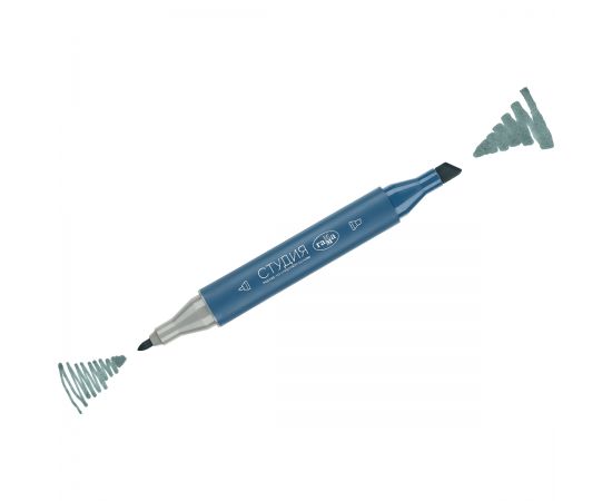 Маркер двусторонний для скетчинга Гамма "Студия", серый холодный, корпус трехгранный, пулевид./клиновид. наконечники 1204M0431