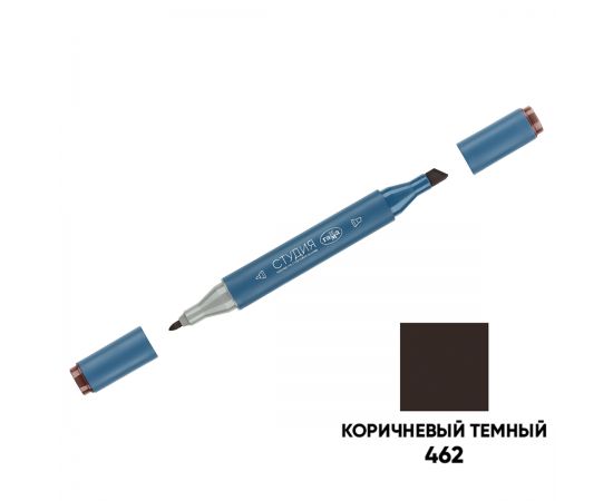 Маркер двусторонний для скетчинга Гамма "Студия", коричневый темный, корпус трехгранный, пулевид./клиновид. наконечники 1204M0462