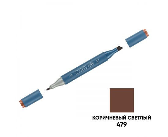 Маркер двусторонний для скетчинга Гамма "Студия", коричневый светлый, корпус трехгранный, пулевид./клиновид. наконечники 1204M0479