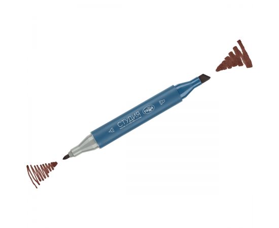 Маркер двусторонний для скетчинга Гамма "Студия", коричневый светлый, корпус трехгранный, пулевид./клиновид. наконечники 1204M0479