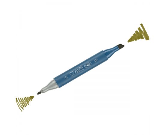 Маркер двусторонний для скетчинга Гамма "Студия", болотный светлый, корпус трехгранный, пулевид./клиновид. наконечники 1204M0618