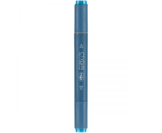 Маркер двусторонний для скетчинга Гамма "Студия", голубой, корпус трехгранный, пулевид./клиновид. наконечники 1204M0638