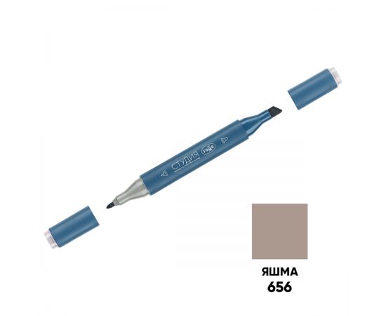 Маркер двусторонний для скетчинга Гамма "Студия", яшма, корпус трехгранный, пулевид./клиновид. наконечники 1204M0656