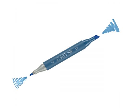 Маркер двусторонний для скетчинга Гамма "Студия", голубой светлый, корпус трехгранный, пулевид./клиновид. наконечники 1204M0659