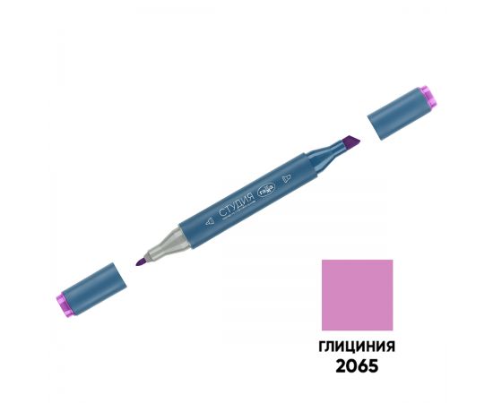 Маркер двусторонний для скетчинга Гамма "Студия", глициния, корпус трехгранный, пулевид./клиновид. наконечники 1204M2065