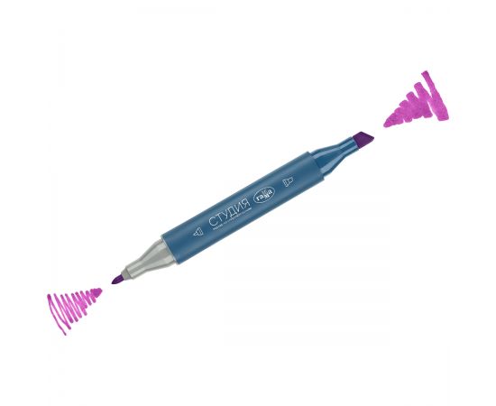 Маркер двусторонний для скетчинга Гамма "Студия", глициния, корпус трехгранный, пулевид./клиновид. наконечники 1204M2065