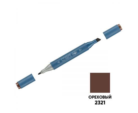 Маркер двусторонний для скетчинга Гамма "Студия", ореховый, корпус трехгранный, пулевид./клиновид. наконечники 1204M2321