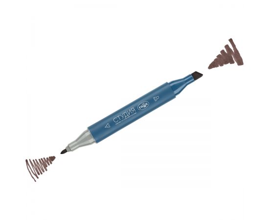 Маркер двусторонний для скетчинга Гамма "Студия", ореховый, корпус трехгранный, пулевид./клиновид. наконечники 1204M2321