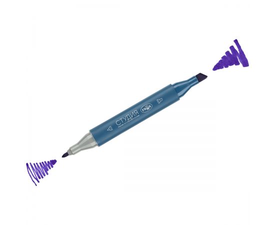 Маркер двусторонний для скетчинга Гамма "Студия", гиацинт, корпус трехгранный, пулевид./клиновид. наконечники 1204M2665