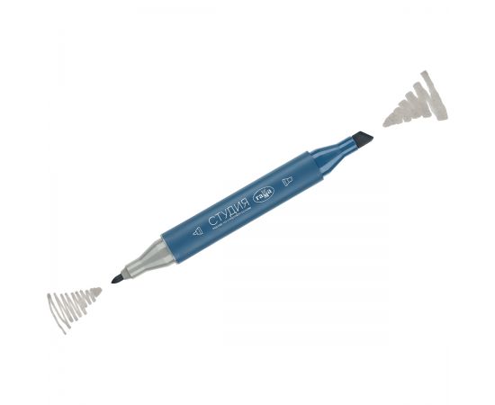 Маркер двусторонний для скетчинга Гамма "Студия", белый греческий, корпус трехгранный, пулевид./клиновид. наконечники 1204M5305