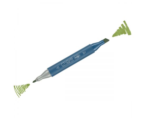 Маркер двусторонний для скетчинга Гамма "Студия", оливковый светлый, корпус трехгранный, пулевид./клиновид. наконечники 1204M7493