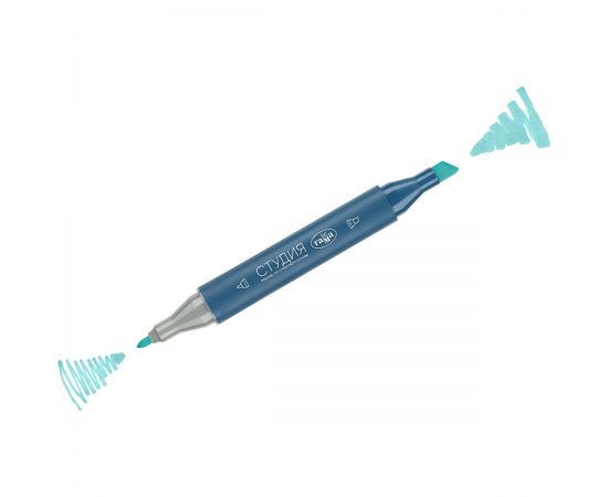 Маркер двусторонний для скетчинга Гамма "Студия", голубой палевый, корпус трехгранный, пулевид./клиновид. наконечники 1204M9482