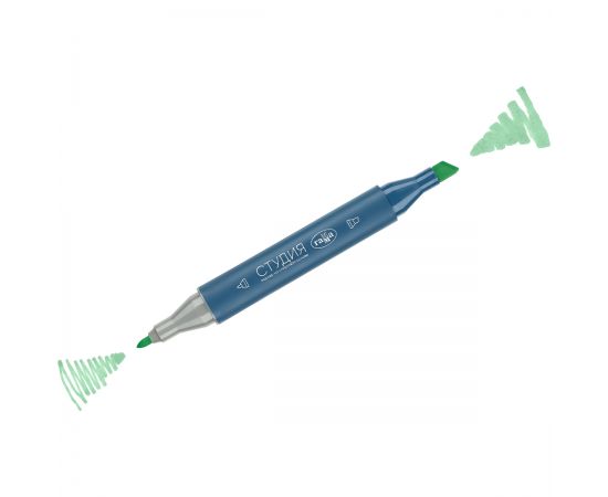 Маркер двусторонний для скетчинга Гамма "Студия", салатовый пастельный, корпус трехгранный, пулевид./клиновид. наконечники 1204M9544