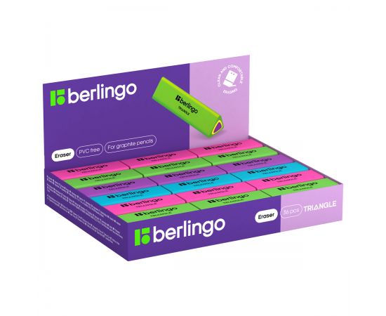 Ластик Berlingo "Triangle", треугольный, термопластичная резина, 44*15*15мм BLc_00110