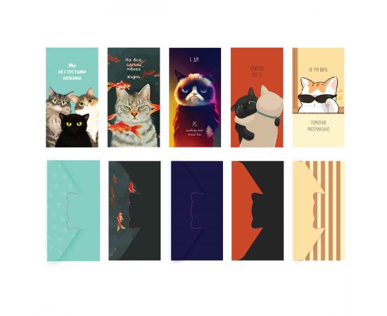 Конверт для денег MESHU "Cats", 85*164мм, глянц. ламинация, 5 дизайнов MS_55125
