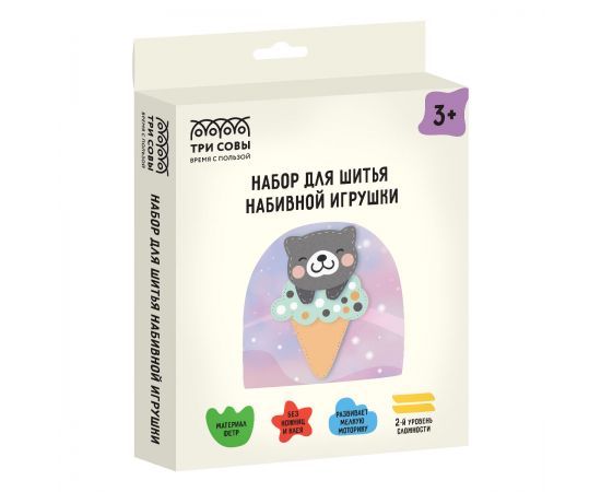 Набор для шитья игрушки ТРИ СОВЫ "Котик на мороженке" ИФ_52422