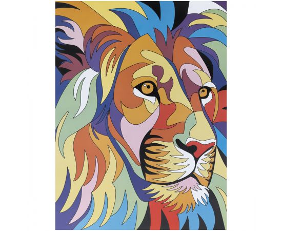 Картина цветным песком ТРИ СОВЫ "Яркий лев", картонный пакет с европодвесом ФП_47866