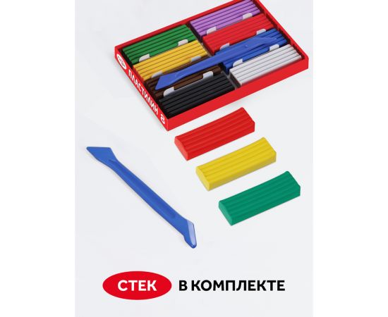 Пластилин Гамма "Мультики", 08 цветов, 160г, со стеком, картон. упаковка 280016