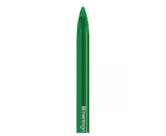 Ручка шариковая Berlingo "Triangle 100T" зеленая, 0,7мм, трехгран., игольчатый стержень CBp_07109