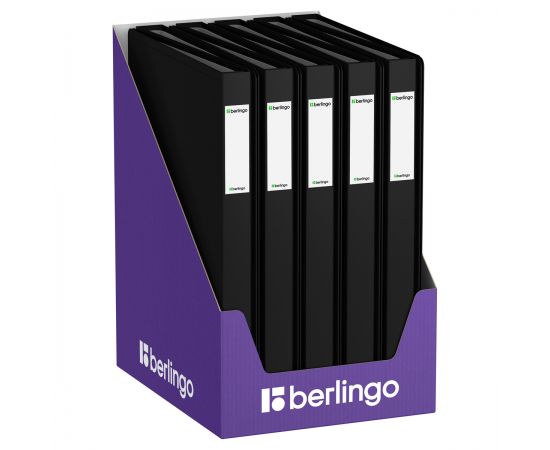 Папка с 40 вкладышами Berlingo "Soft Touch", 25мм, 700мкм, черная, с внутр. карманом DB4_40980