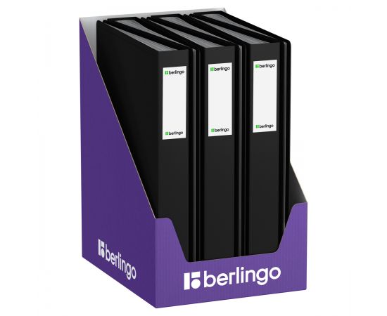 Папка с 80 вкладышами Berlingo "Soft Touch", 35мм, 800мкм, черная, с внутр. карманом DB4_80980