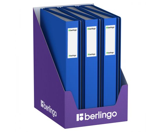 Папка с 80 вкладышами Berlingo "Soft Touch", 35мм, 800мкм, синяя, с внутр. карманом DB4_80981
