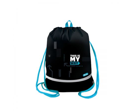 Мешок для обуви 1 отделение Först "Way to win", 400*480мм, расширяющееся дно, светоотражающая лента, карман на молнии FT-MS-010302