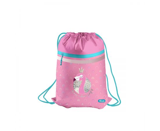 Мешок для обуви 1 отделение Först "Shiny flamingo", 350*460мм, вентиляционная сеточка, светоотражающая лента, карман на молнии FT-MS-020302