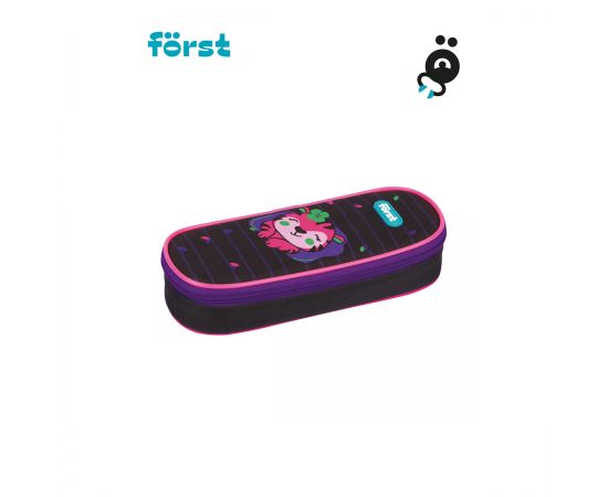 Пенал корпусный 1 отделение, 220*90*45 Först "Pink tiger", полиэстер FT-PF-010304