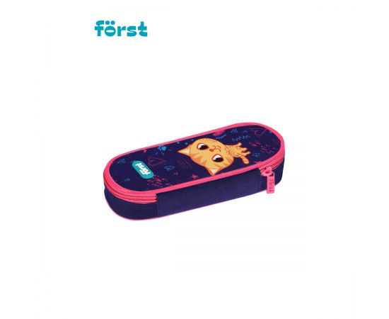 Пенал корпусный 1 отделение, 220*90*45 Först "Funny cat", полиэстер FT-PF-060302