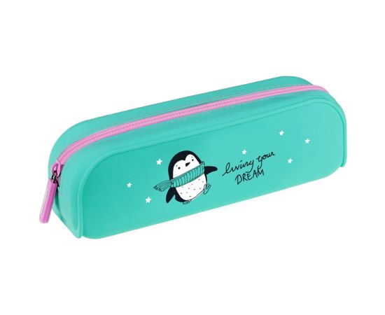 Пенал 1 отделение, 200*50*60 Berlingo "Penguin dream", силикон PM09024
