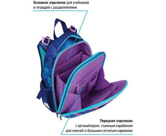 Ранец Berlingo Expert "Galactic cats" 37*28*16см, 2 отделения, 2 кармана, анатомическая спинка RU07101