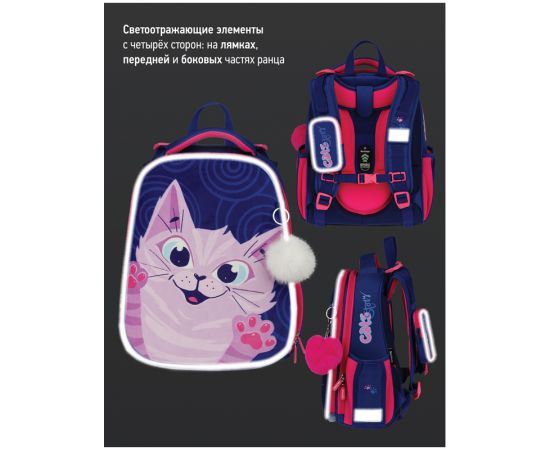 Ранец Berlingo Expert "Scary cat" 37*28*16см, 2 отделения, 2 кармана, анатомическая спинка RU07103