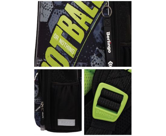 Ранец Berlingo Expert "Football or nothing" 37*28*16см, 2 отделения, 2 кармана, анатомическая спинка RU07123