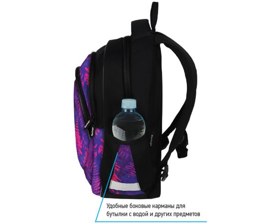 Рюкзак Berlingo Bliss "Flora neon" 40*29*19см, 3 отделения, 2 кармана, анатомическая ЭВА спинка RU08051