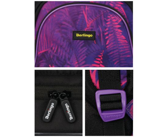 Рюкзак Berlingo Bliss "Flora neon" 40*29*19см, 3 отделения, 2 кармана, анатомическая ЭВА спинка RU08051