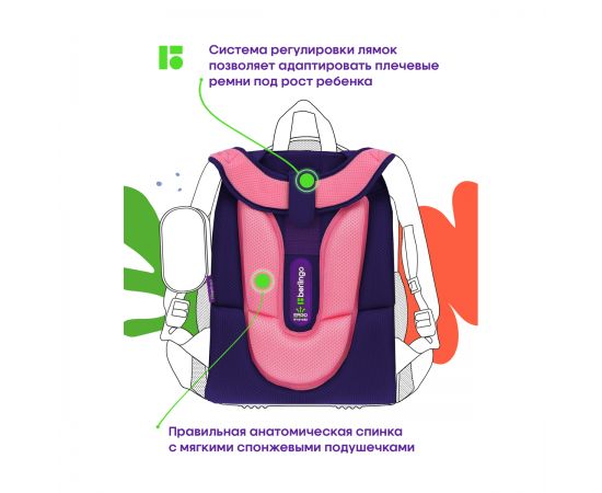 Ранец Berlingo Expert "Bunny dream" 37*28*16см, 2 отделения, 2 кармана, анатомическая спинка RU09002