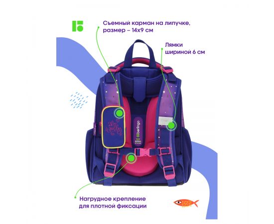 Ранец Berlingo Expert "Jolly kitty" 37*28*16см, 2 отделения, 2 кармана, анатомическая спинка RU09010