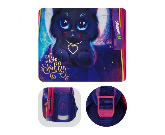 Ранец Berlingo Expert "Jolly kitty" 37*28*16см, 2 отделения, 2 кармана, анатомическая спинка RU09010