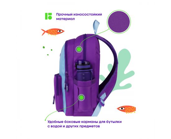 Рюкзак Berlingo "Envy" 2 отделения, 4 кармана, уплотненная спинка, 39*28*17см, голубой RU09193
