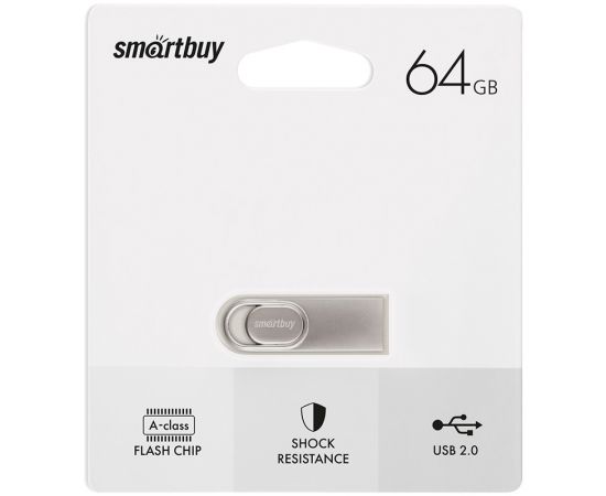 Память Smart Buy "M3"  64GB, USB 2.0 Flash Drive, серебристый (металл. корпус ) SB64GBM3