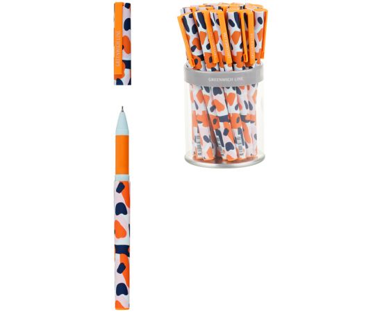 Ручка шариковая Greenwich Line "Trendy strokes" синяя, 0,7мм, игольчатый стержень, грип, софт-тач GL_24616/Pbl_32660