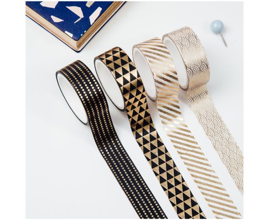 Набор клейких декоративных лент MESHU "Golden shine", 4шт MS_36919