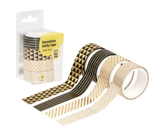 Набор клейких декоративных лент MESHU "Golden shine", 4шт MS_36919